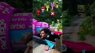 Gummybear Va Spiderman Vs Ironman Vs Barbie Vs Mcqueen Vs Bollard Vs Yashl399 automobile beamngrao
