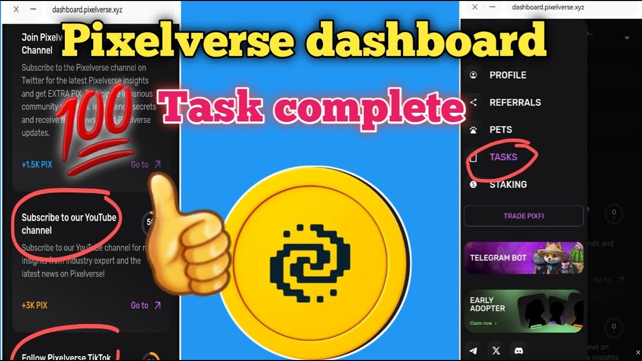 pixelverse dashboard task complete kaise kare || how to complete pixelverse dashboard task