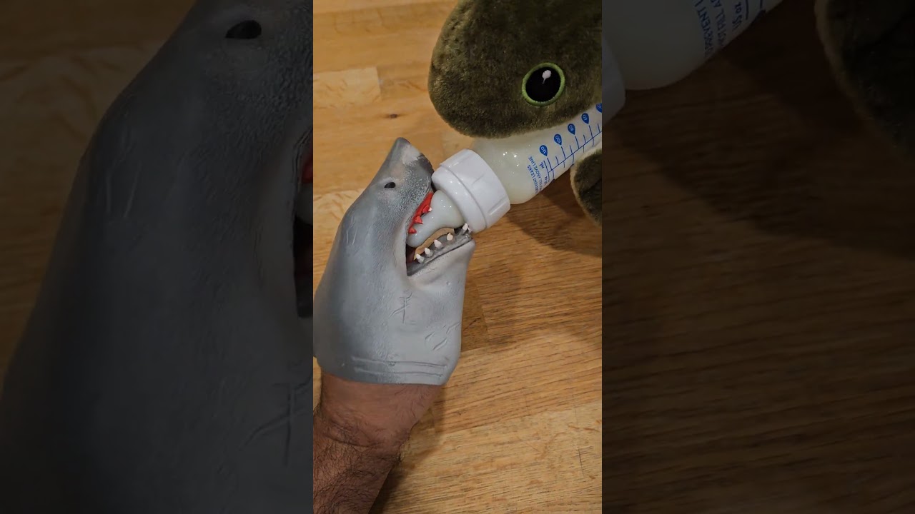 Hungry Hand drinks Baby Bottle Milk with Toto! 