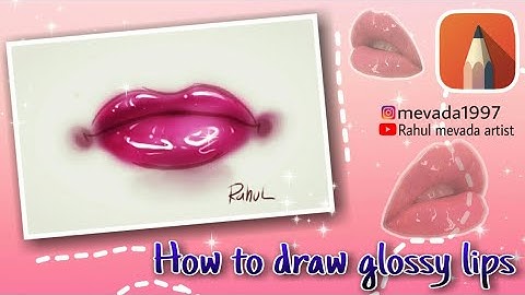 Glossy lips /How to draw glossy lips in autodesk sketchbook app 🖌️🎨