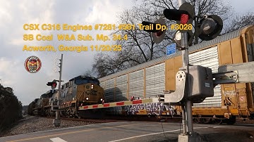 CSX C316 Engines #7281 #581 Trail Dp. #3028 SB Coal Acworth, Georgia 11/20/25