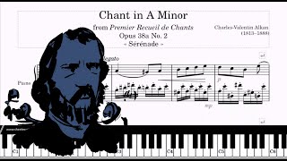 Chant in A Minor - Opus 38a No. 2 «Sérénade» piano - Charles Valentin Alkan (Tutorial, Sheets Score)