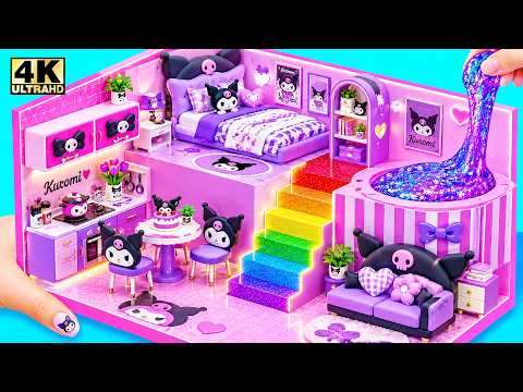 💜Build Kuromi's Dream House with Cozy Bedroom, Kitchen & Rainbow Stairs | 핑크 미니 돌하우스 DIY