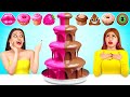 Rich Girl vs Broke Girl Chocolate Fondue Challenge | Crazy Chocolate War by RATATA COOL