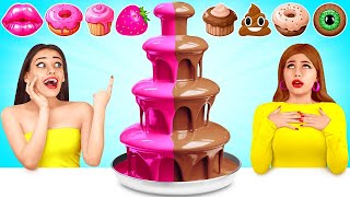 Rich Girl vs Broke Girl Chocolate Fondue Challenge | Crazy Chocolate War by RATATA COOL