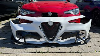 The Club Alfa Performance Giulia 2.0T GTAM front bumper kit REVEAL!