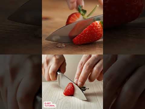 Satisfying Knife Sounds - Cutting  Strawberry ASMR #shorts