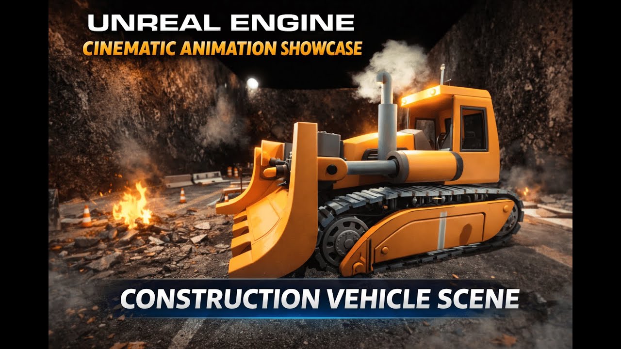 Unreal Engine Cinematic Animation Showcase | Construction Vehicle Scene