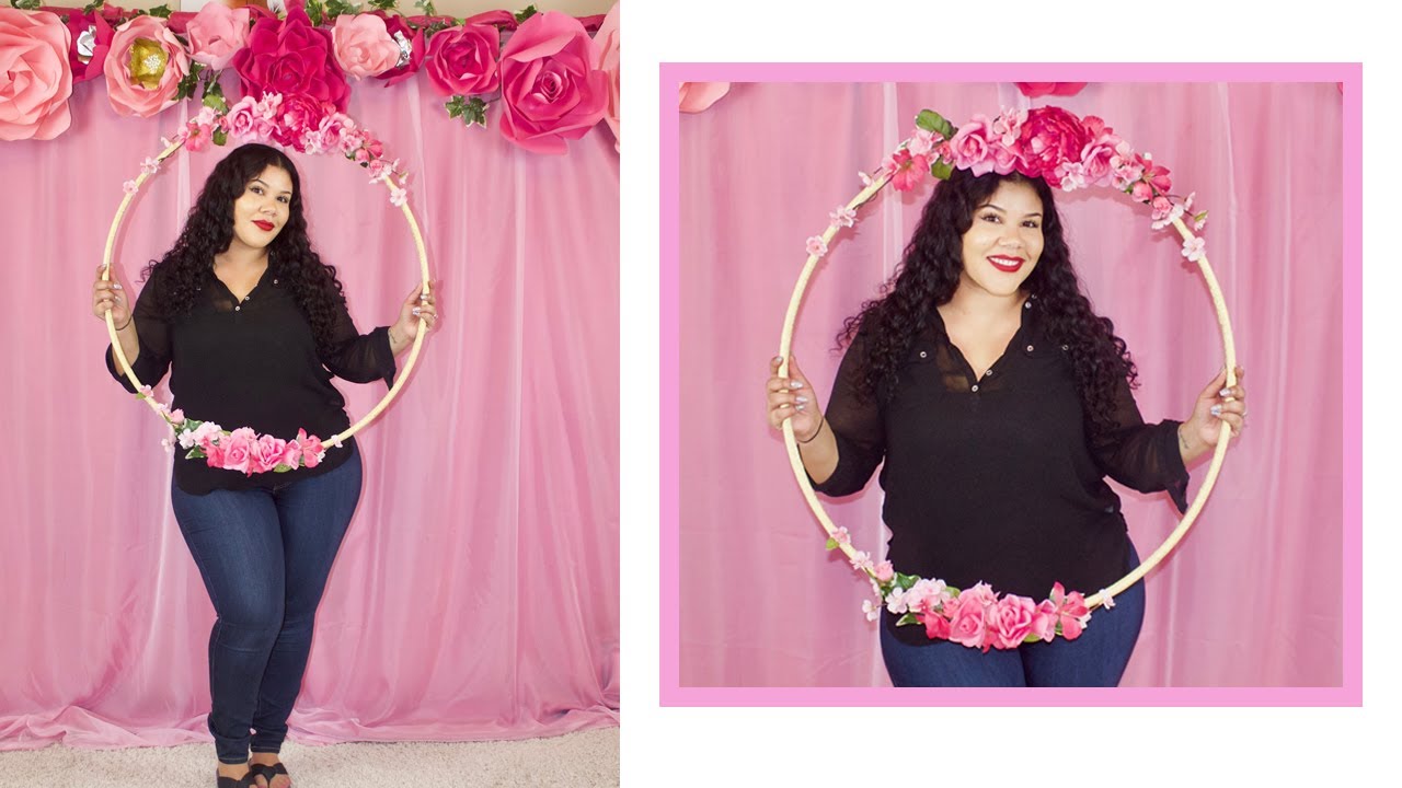 SIMPLE DIY FLORAL HOOP PHOTO PROP YouTube