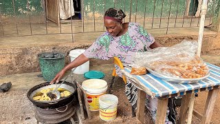 making the Most delicious SNACK in Ghana || hausa PINKASO || spicy savoury dumplings screenshot 2