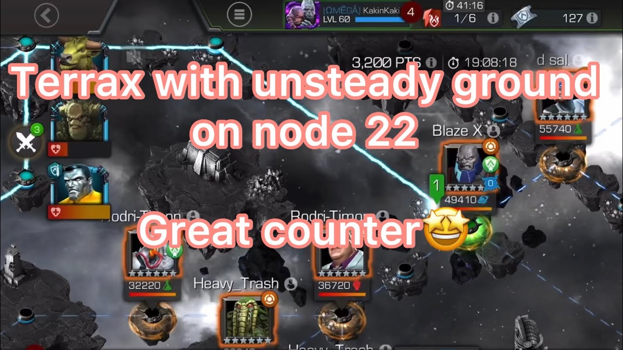 Terrax with unsteady ground on node 22