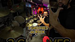 3 Grooves de Rock 🔥 Como tocar rock na bateria? #rock #drums #bateria