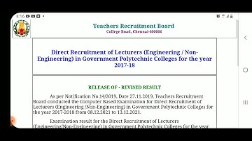 TRB POLYTECHNIC REVISED RESULT