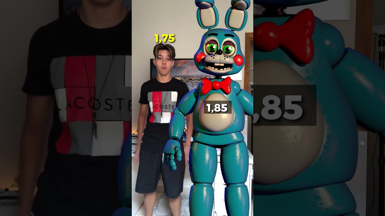 Altura dos animatronics de FNAF 1 na vida real 🐻