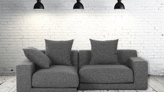 Beliani Ecksofa R - Stoff - Graphit - Cloud - De