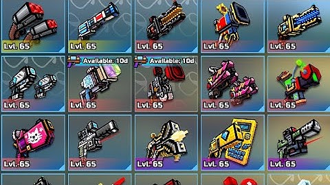 Pixel gun 3D using level 65 back up weapons (2022)