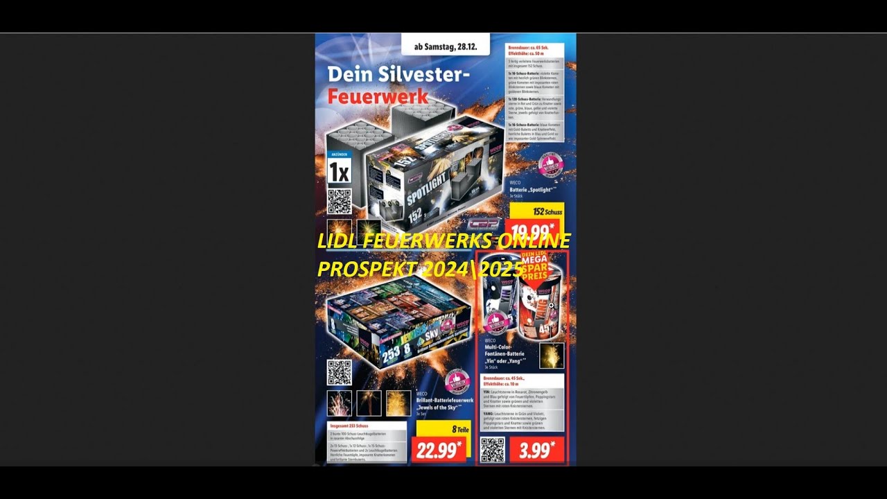 Feuerwerks Prospekt zu Silvester 2024/2025 YouTube