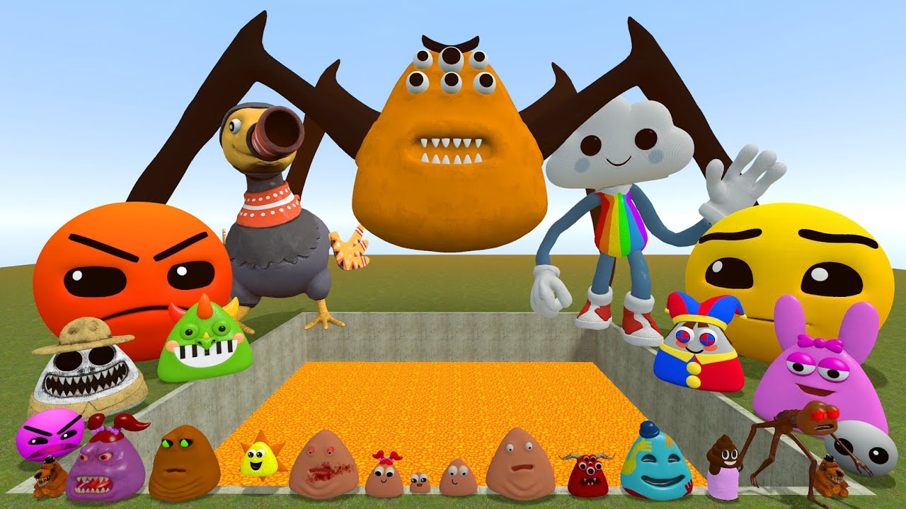 УНИЧТОЖЬТЕ ВСЕ 3D СЕМЬИ МЕСТИ ПУ БОУ И СЕМЬИ ГЕОМЕТРИ ДАШ ИЗ ROBLOX В ЛАВОВОЙ ДЫРЕ Garry's Mod