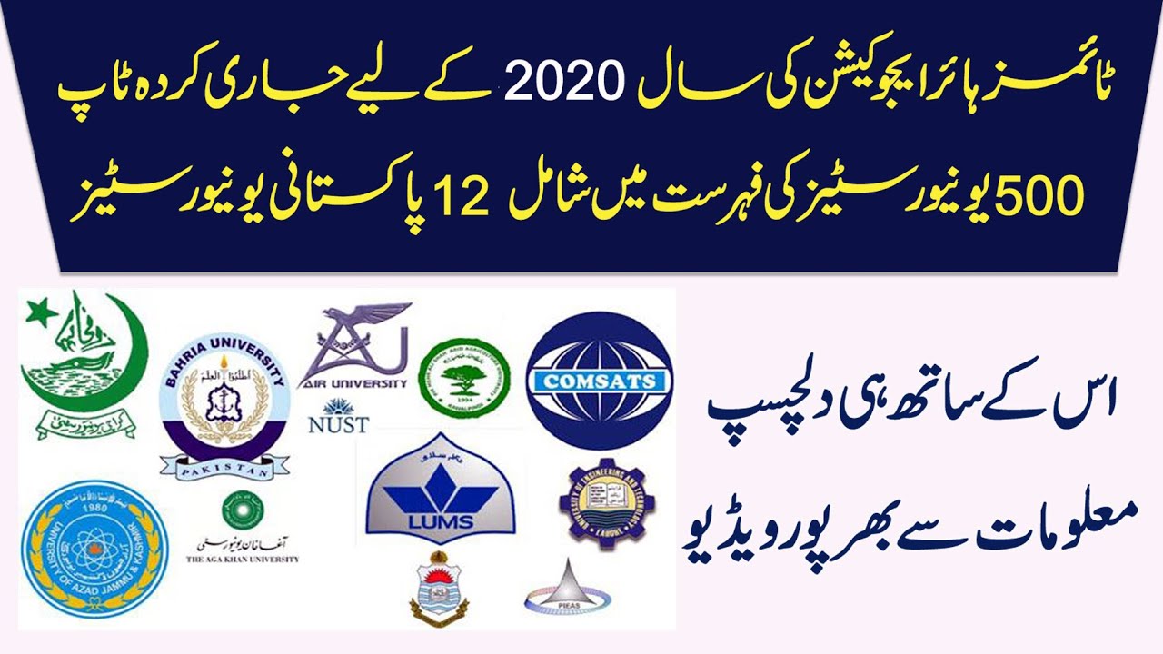 Top 12 universities of Pakistan in Times Higher Education Ranking