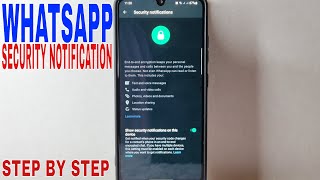 ✅  How To Enable Security Notifications On WhatsApp 🔴