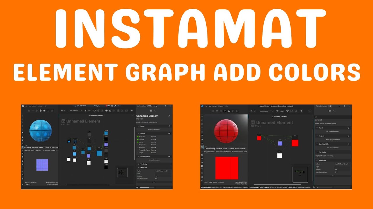 InstaMAT element graph add colors - YouTube