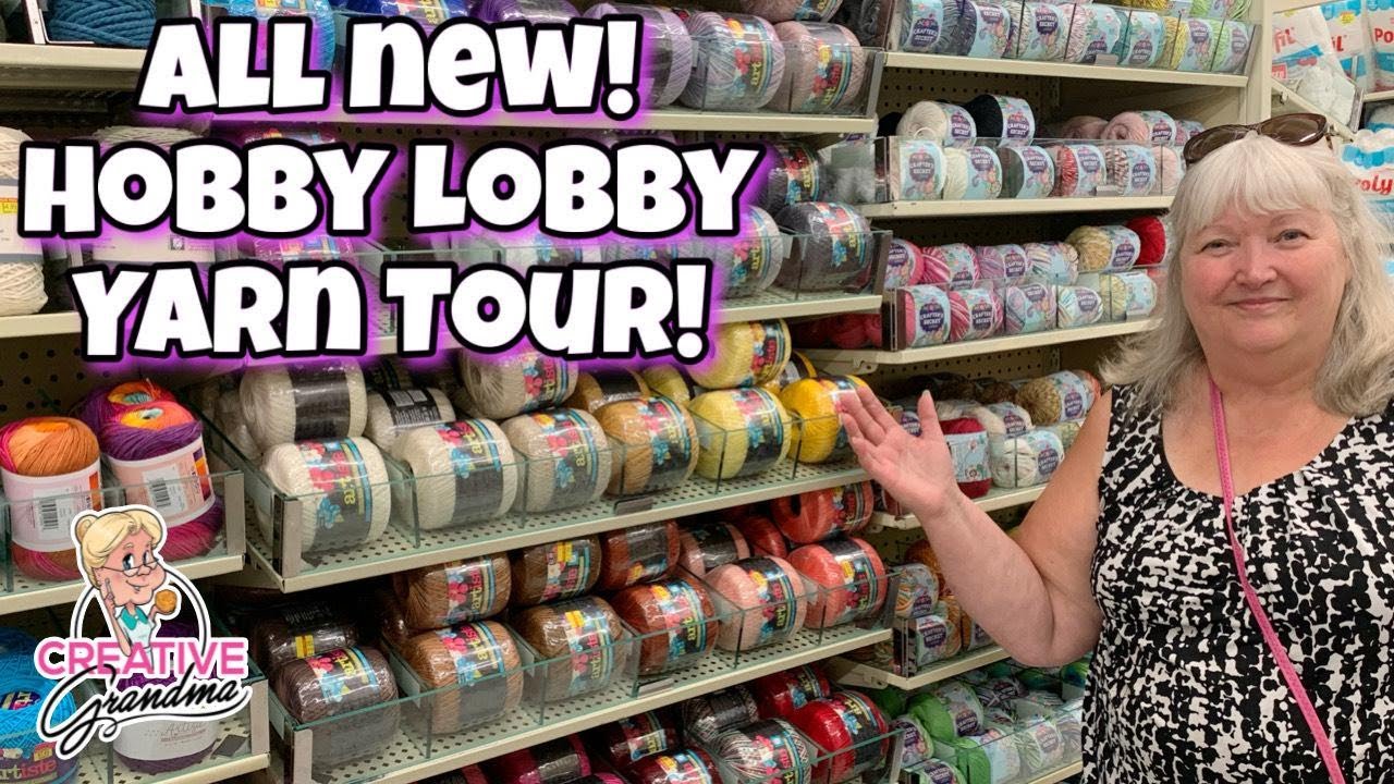Let's Tour Hobby Lobby Yarn Department.  Beautiful Yarns!  
