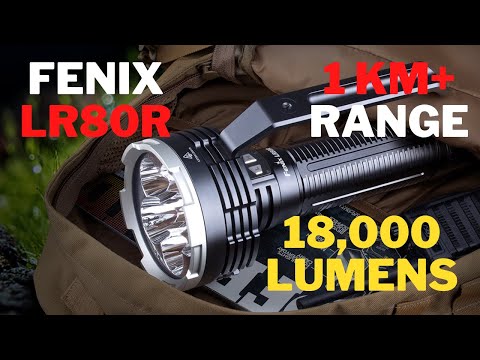 Ручний ліхтар-прожектор Fenix LR80R | 18000 лм, далекобійний, пошуковий, водонепроникний, павербанк, USB-C зарядка, видео 1