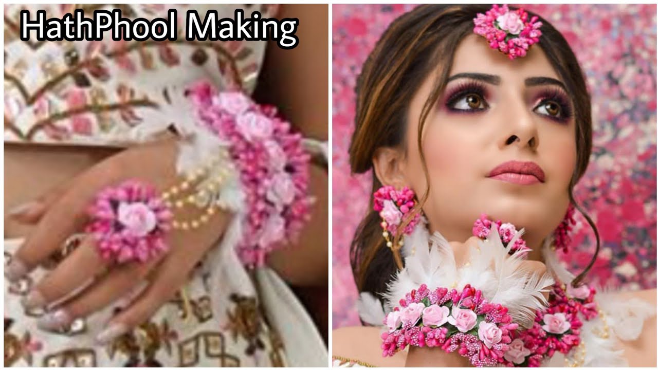 How To Make Floral Jewellery At Home Hathphool making Haldi/Mehandi