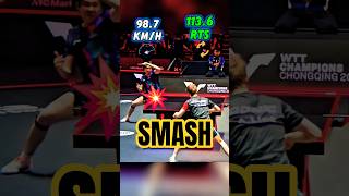 Wang Chuqin Table Tennis Smash Speed and Spin Insane Madness Trickshot km/h RTS #wtt #pingpong