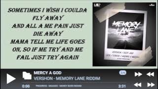 VERSHON - MERCY A GOD LYRICS  [BY RICIANO CIRINO] MEMORY LANE RIDDIM 2016