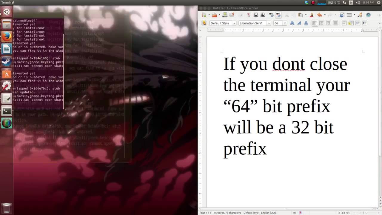 Easily Create a New 32 or 64 Bit Wine Prefix Using the Terminal in Ubuntu 14.04
