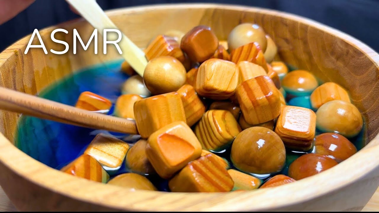 Wooden Balls & Cubes ASMR Water Therapy Sound Satisfying