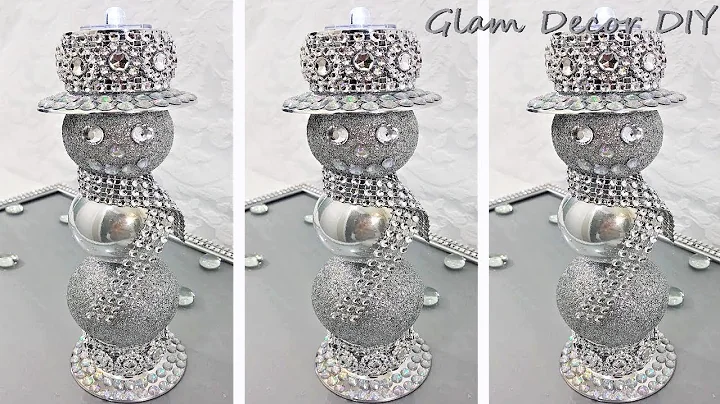 Dollar Tree DIY Glam Snowman Candle Holders Glam Christmas Decor