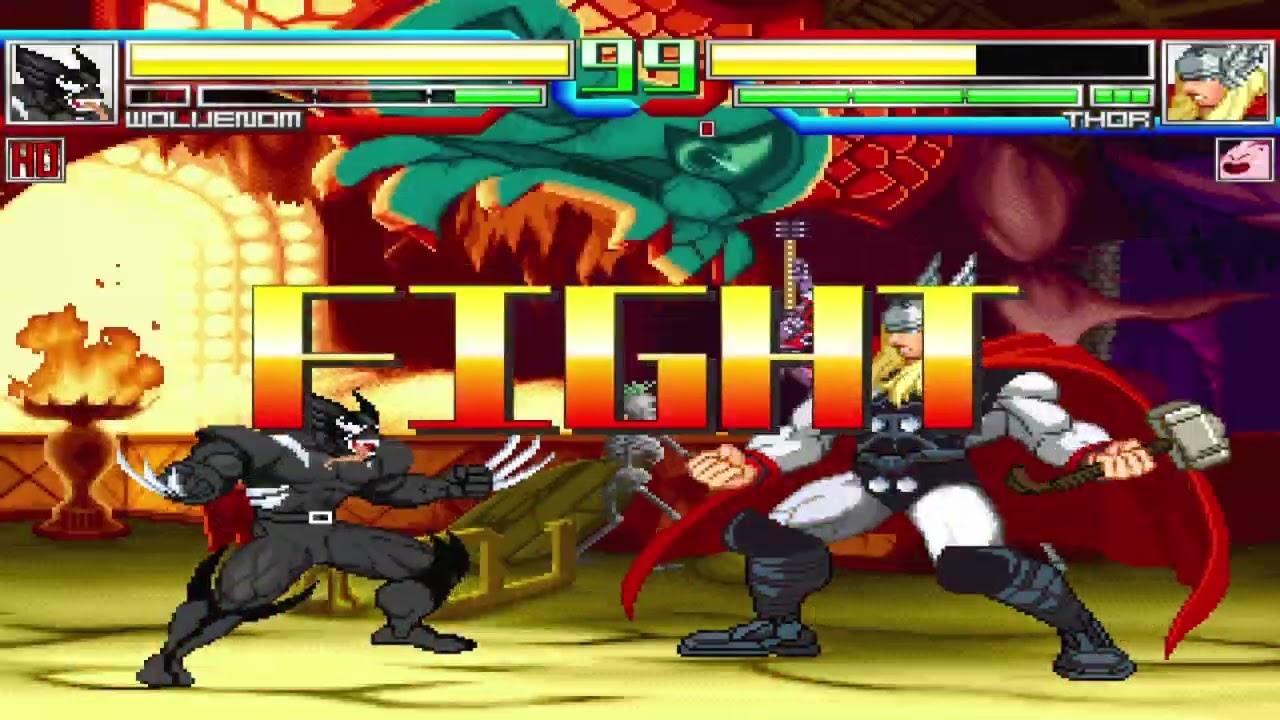 Jin and Wolvenom VS Thor and Buu M.U.G.E.N.BOSS