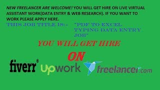 PDF to Excel Typing Data Entry Job