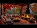 Gentle Jazz at the Autumn Garden Cabin 🔥 Warm Fireplace Ambience &amp; Smooth Jazz for Study &amp; Focus.