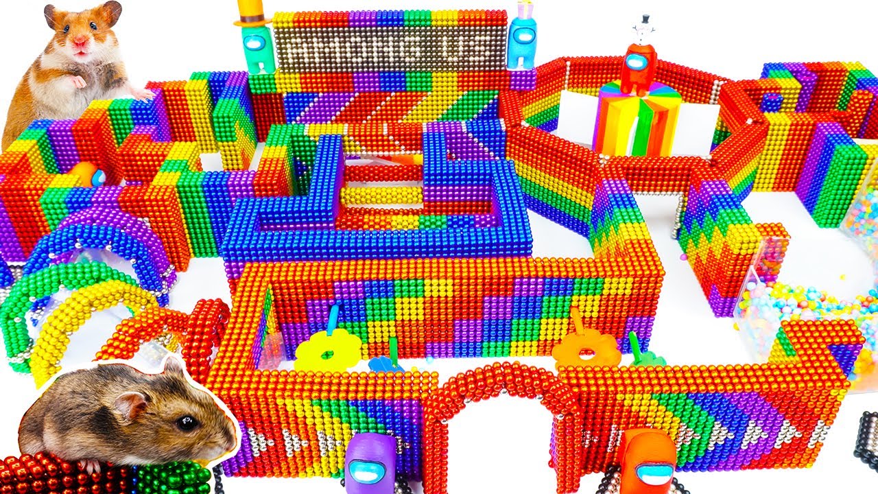 Build Real Life Among Us Maze for Hamsters - The World's Longest Chase