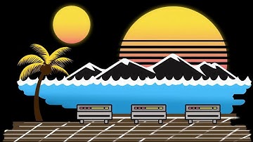 Synthwave Sunset Beach 4K Loopable Video Background