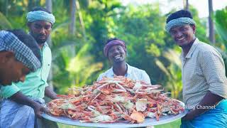 CRABS in HOT OIL | Crabs Fry | Malaysian Chilli Crab Recipe Cooking In Indian Village | Seafood