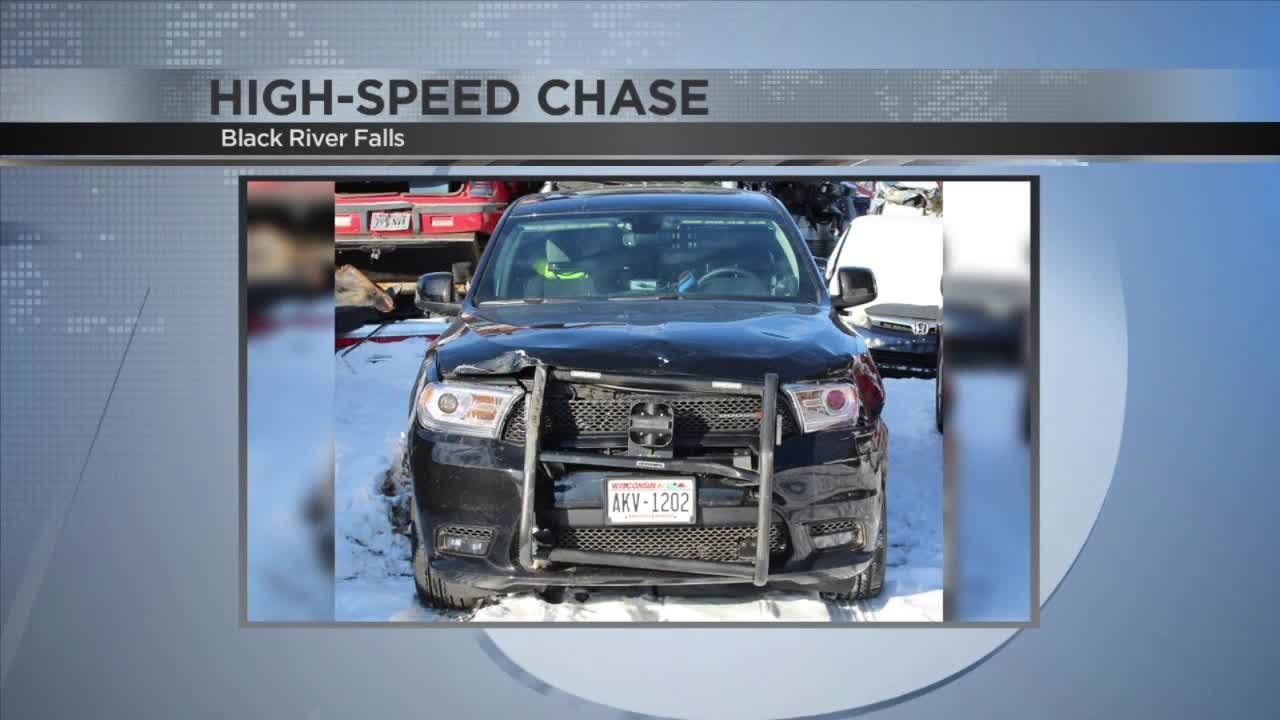 Black River Falls man arrested after hitting two squad cars