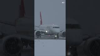 Extreme Winter Landing: Embraer E190-E2 in Heavy Snow #aviation #snow #winter