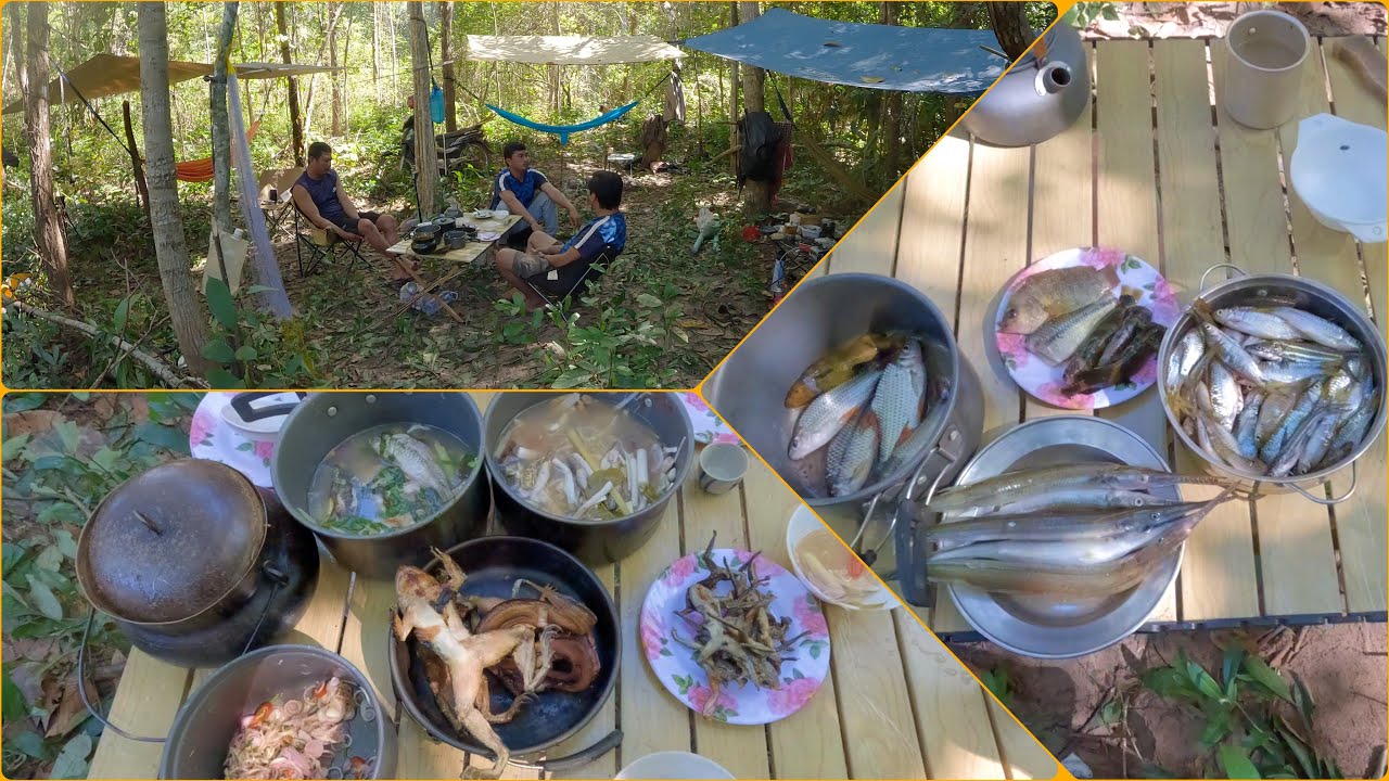 ម្ហូបបែបព្រៃពេលបោះជំរំជុំគ្នា - Camping and Cooking nature food in forest 23/Dec/2025 - Ep373.2