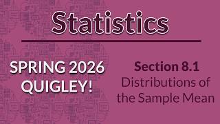 8.1 Distribution of the Sample Mean