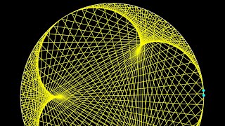 Three pointed epicycloid animated curve stitching, mathematical line art code.  #shorts