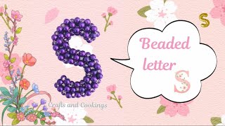 DIY / How to make beaded letters/ Bead alphabet / Beads keychain / Beaded alphabet making class - 19