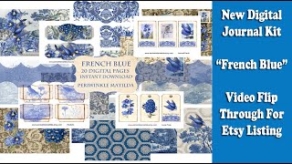 New Digital Journal Kit French Blue Junk Journal Kit Flip Through For Etsy Listing
