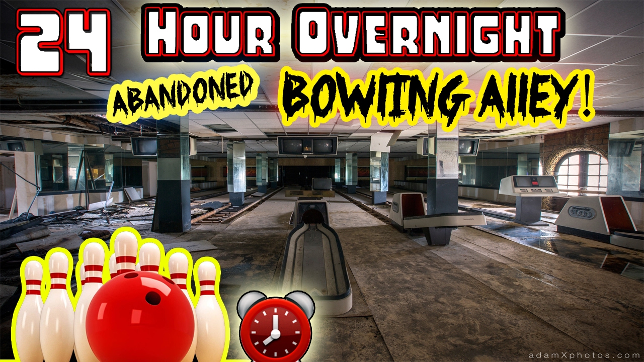 (GUN FOUND) 24 HOUR OVERNIGHT CHALLENGE // ABANDONED BOWLING ALLEY
