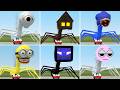 New Doctor Harley Sawyer Train,House Head Train,Water Eye Tower Train,Minion Train,Shin Sonic Train
