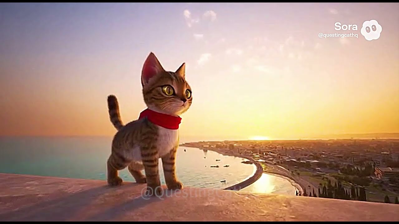 Cat runs across Legendary Wonders of Human History!