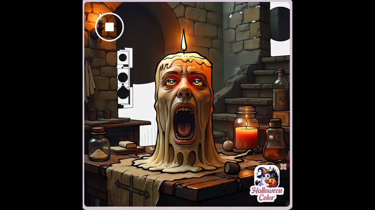 Halloween Color App | Screaming Candle Head